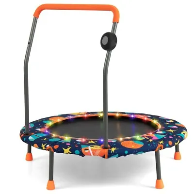 36  Kids Mini Trampoline Toddler Rebounder W/ LED Lights & Padded Safety Handle • $78.96