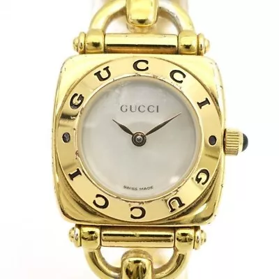 GUCCI 6400L Quartz Gold Swiss Made White Shell Dial Womens Watch Vintage • $267.30