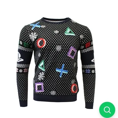 Numskull Playstation Symbols Christmas Pullover Sweater Size L • $24.99