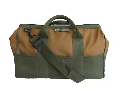 Vintage Duck Wear Utility Bag Duffel Thick Canvas Tote Brown Green • $39.89