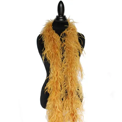 $61.95 • Buy Ginger 2ply Ostrich Feather Boa Scarf Prom Halloween Costumes Dance Decor