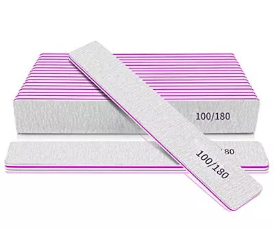 Nail File 100/180 Grit Professional Reusable 12 PCS Double Sides Grit 100/180 • $14.49