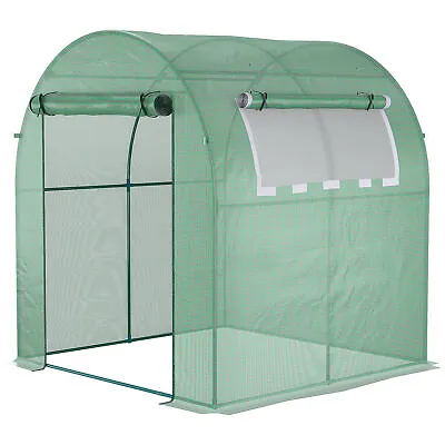 £59.99 • Buy Outsunny Walk In Polytunnel Greenhouse With Roll-up Window And Door, Green