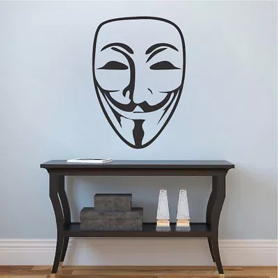 $11.95 • Buy Guy Fawkes Wall Decal V For Vendetta Wallpaper Mural Vinyl Face Mask Design, G62