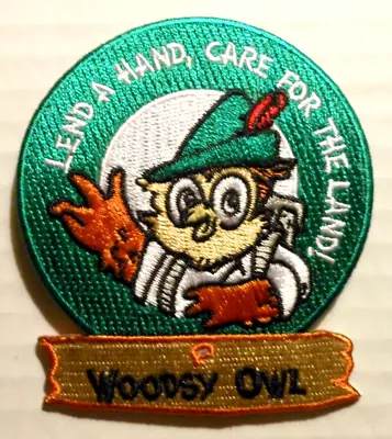 NEW WOODSY OWL PATCH  LEND A HAND CARE FOR THE LAND!   Unused   2 3/4  X 3 1/4  • $7.99