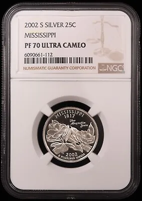 2002-S Mississippi Silver Statehood Quarter NGC PF 70 ULTRA CAMEO • $28.95