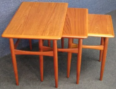 1970s Danish Teak Nest Of 3 Occasional Tables • £335