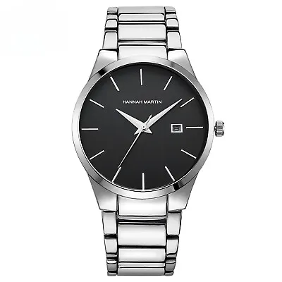 Mens Watches Top Brand Design Original Black Stainless Steel Simple Watches • $27.85