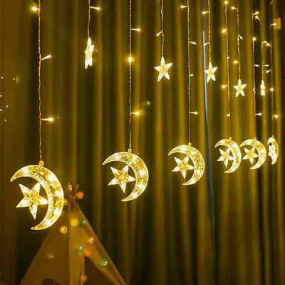 Ramadan Moon Star LED String Fairy Lights Eid Mubarak Islam Muslim Decor HQ • $17.99