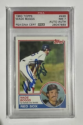 Wade Boggs RED SOX HOF Signed Autograph 1983 Topps Rookie Card RC Auto Psa 7 • $59.99