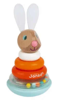 £18.99 • Buy Janod Rabbit STACKER AND ROCKER Wooden Stacking Toddler Baby Toy Gift 12m+