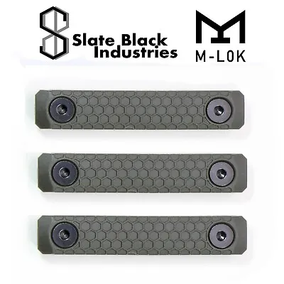 M-LOK Rail Cover Grip Panels - 3-pack/ (OD-Green / 2-slot) For MLOK Rails • $17.99