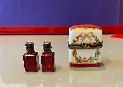 Limoges J D Dumont Perfume Bottles Trinket Box Used Excellent Condition • £5