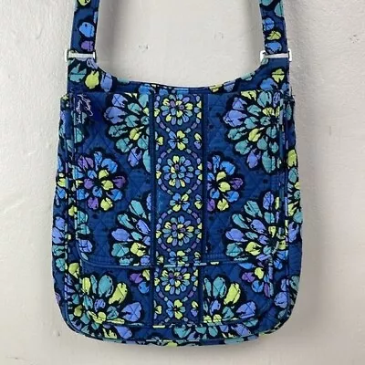 Vera Bradley Indigo Pop Mailbag Crossbody Purse Blue Floral / Fits A Book/tablet • $18.75