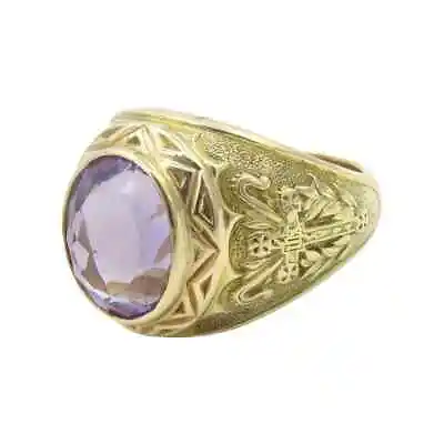 $7200 • Buy 14 Karat Yellow Gold Amethyst Bishop Ring