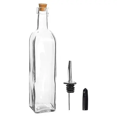 £7.99 • Buy Olive Oil Pourer Bottle With Cork Lid Kitchen Vinegar Drizzler Dispenser 500ml