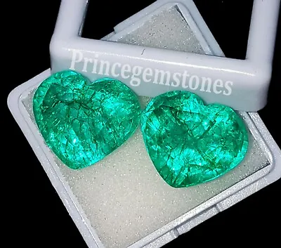 Natural Emerald Heart Cut 8 To 10 Ct Certified Pair Loose Gemstone P256 • $15.29