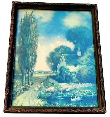 Robert Atkinson Fox Ducks By A Cottage Country Framed Art Print Lithograph RE41 • $45