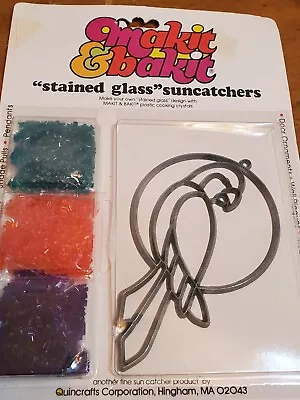 NOS Vintage Parrot Makit & Bakit Stained Glass Kit • $11.99