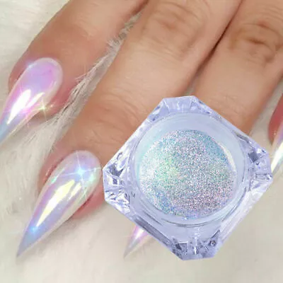 Color Change Neon Aurora Mermaid Nail Art Glitter Powder Mirror Chrome Pigment • $2.41