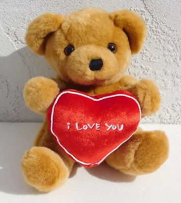 BAB I LOVE YOU Teddy Bear Heart Red Pillow Sitting 9  Plush BUILD A BEAR • $14.95