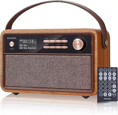 Vintage DAB/FM Radio Bluetooth Speaker | Bedside Alarm Clock With Sleep Function • $199.96