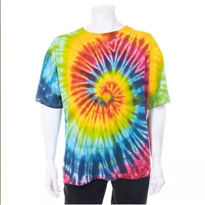 Spiral Tie Dye Rainbow Festival T Shirt Size Medium Mens/Womens Top • £30