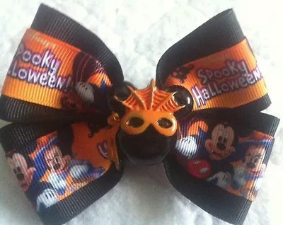 Girls Hair Bow 4  Wide Spooky Halloween Mickey Minnie Flatback Alligator Clip • $6.99