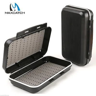 Maxcatch Waterproof Fly Box Large Flies Fishing Tackle Storage Black ABS Plastic • $15.54