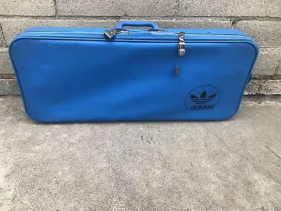 Vintage Adidas Bag Turquoise Blue Tennis Racket Sport W/ Lock Keys 28.5  X 12  • $125