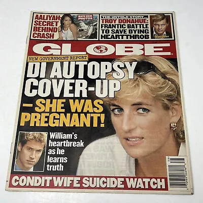 2001 Globe Tabloid Gossip Magazine Princess Dianna Aaliyah Prince William • $9.92