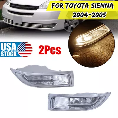 Pair Clear Bumper Fog Light Driving Lamp For 2004-05 Toyota Sienna Left + Right • $33.05