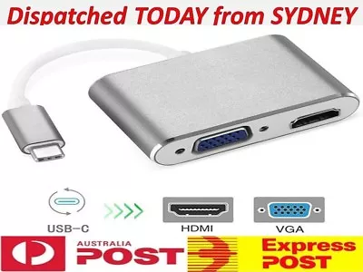 $15.45 • Buy USB 3.1 Type C To VGA + HDMI USB-C Multi Port Charging HUB Converter Adapter AU