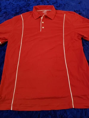 $14.33 • Buy Red White Polo Style Krispy Kreme Doughnut Shirt Size Medium
