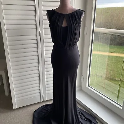 Ghost Charcoal Grey Hollywood Claudia Maxi Prom Bridesmaid Dress - Size S 10 • £69.99