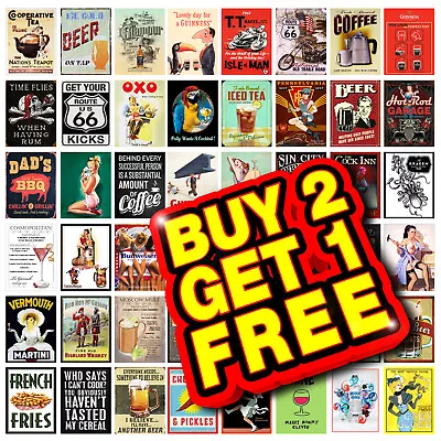 £3.95 • Buy Metal Wall Signs Retro Vintage Tin Plaque Home Bar Man Cave Garage Dad Sign M17