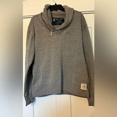 Marc Ecko Cut & Sew Shawl 1/4 Zip Pullover Sweater Gray Mens Large • $14.99