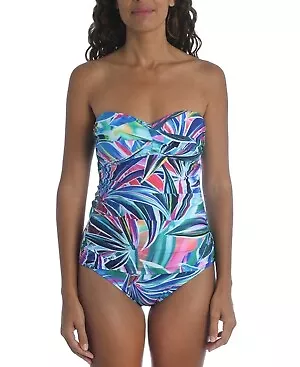 La Blanca MULTI Palm Opulence Twist Bandini Swim Top US 8 • $32.66