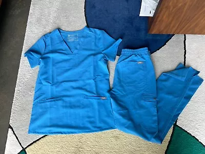 Figs Capri Blue Set Casma Top XS Extra Small  Yola XS Scrubs • $50