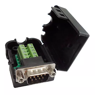 DB9 Breakout Connector Solderless RS232 D-SUB DB9 Male Terminal Block With Case • $8.45