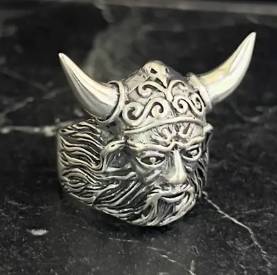 Men Nordic Viking Warrior Silver Ring Norse Men Odin Hero Viking Ring Hero • $62