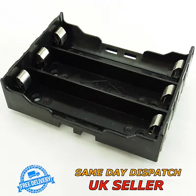 3 Cell Plastic Battery Holder With Pins PCB 18650 Box Case Board Mount Case • £15.94