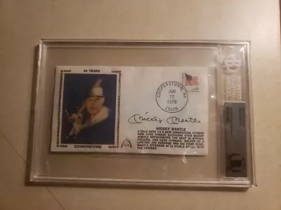 ⚾️1979 Mickey Mantle BGS AUTHENTIC Auto Cachet Postmarked Cooperstown 6/12/79  • $499.99