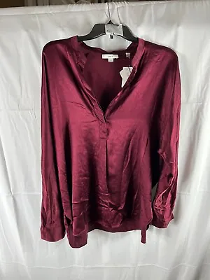 Vince Purple 100% Silk Top Blouse Womens Shirt #L $299 • $49.99