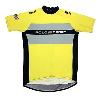 Vintage Polo Ralph Lauren Polo Sport RLX Cycling Jersey 3/4 Zip (Fits Large) USA • $35.90