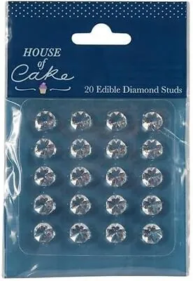 House Of Cake Clear Jelly Gems Edible Diamond Studs Cake Decoration 10mm Pa • £5.70