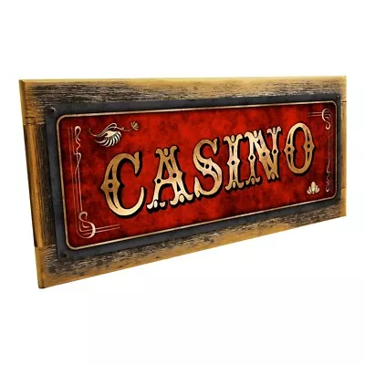 Red Casino Metal Sign; Wall Decor For Mancave Den Or Gameroom • $29.99