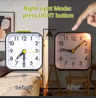 £11 • Buy Alarm Clock Bedside No Ticking Battery Power Silent Luminous Clock Clear Display