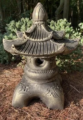 Stone Garden Detailed Large Japanese Pagoda Hand Cast Stone Gold Ornament Gift • £94.45