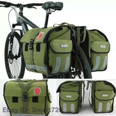 50L Large Waterproof Bicycle Rear Seat Bag Double Pannier Bike Messenger Hand • $98.41